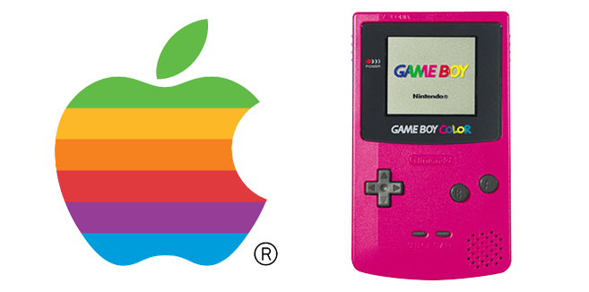 Apple and GameBoy Rainbow Logos