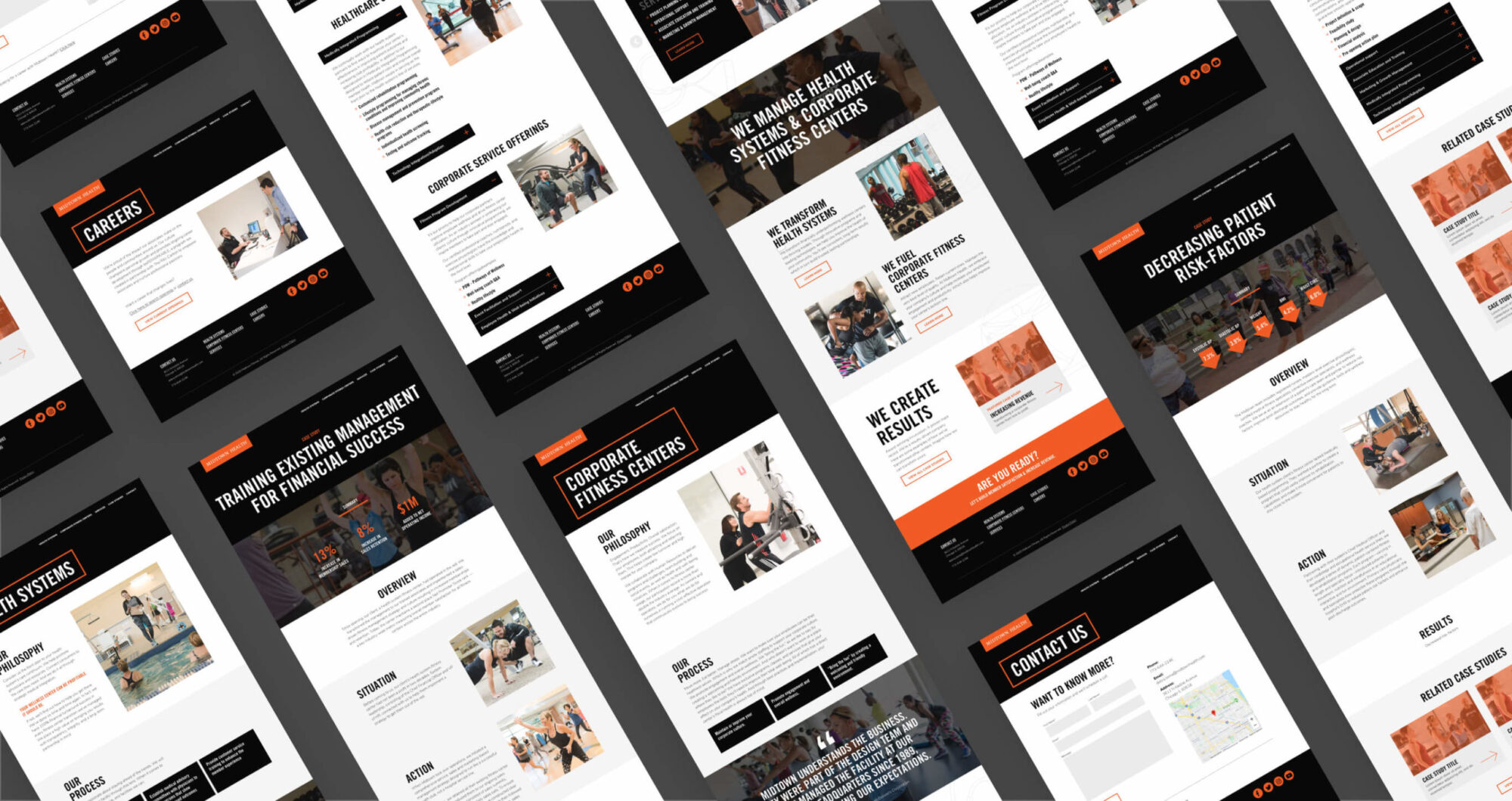 Website mocks in grid