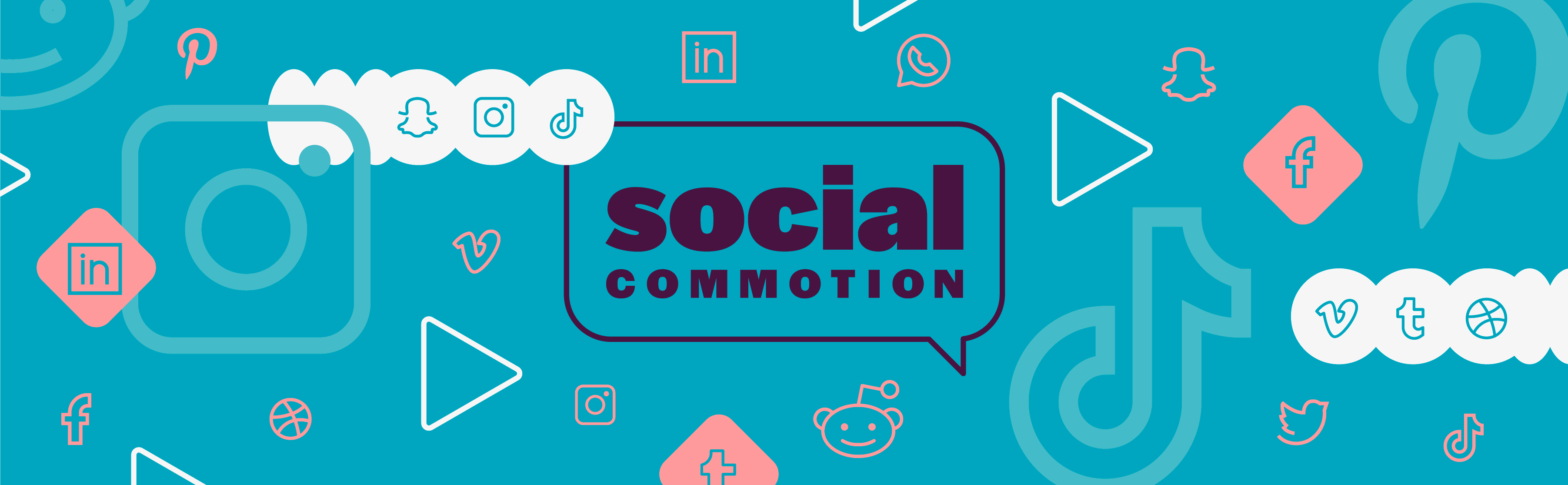 Social Commotion image with social media icons at various sizes