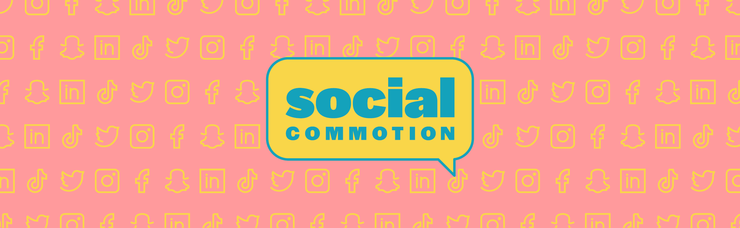 Social Commotion image with social media icons at various sizes
